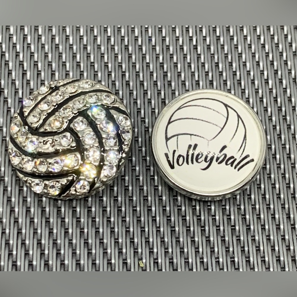 Volleyball Snap Button Charm Set of 2